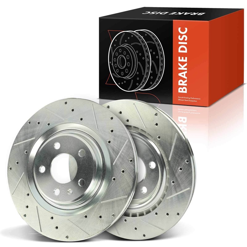 2x Rear Drilled Brake Rotor for Audi A4 allroad A4 Quattro A5 A6 Porsche Macan