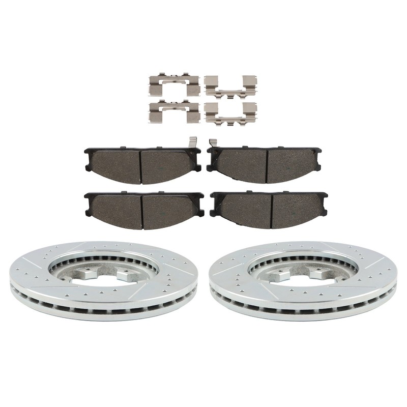 Labwork For Nissan Frontier 1998-2002 Front Drilled Brake Rotors & Ceramic Pads