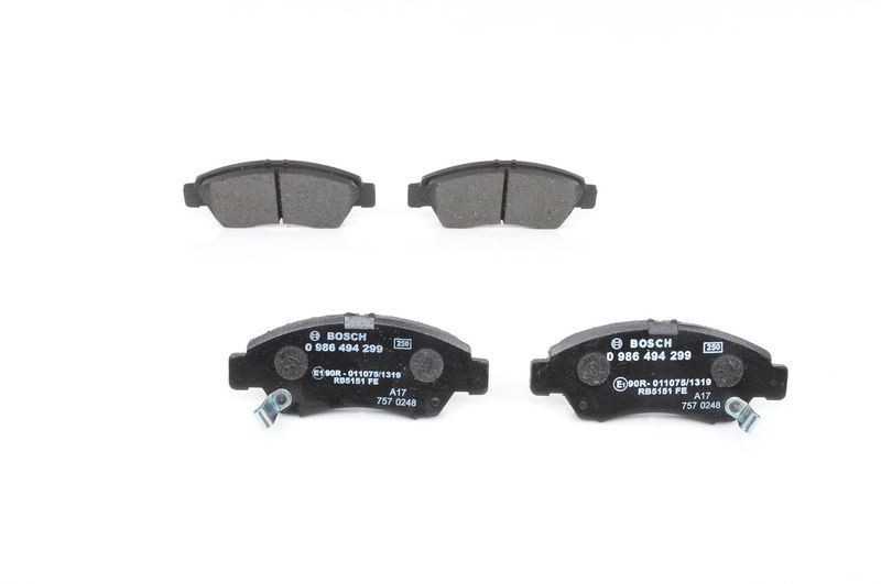 BOSCH 2x Front Brake Disc Oiled Vented + Brake Pads Service Kit Fits Honda Civic gallery