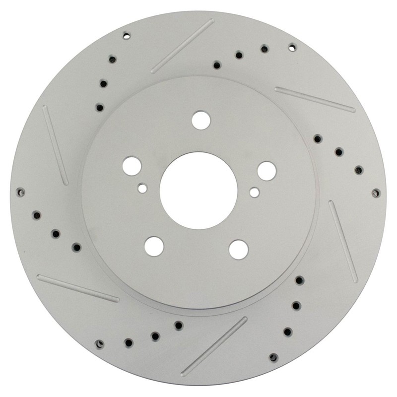 TRQ Performance Brake Rotor Drilled & Slotted G-Coated Front Pair Kit gallery