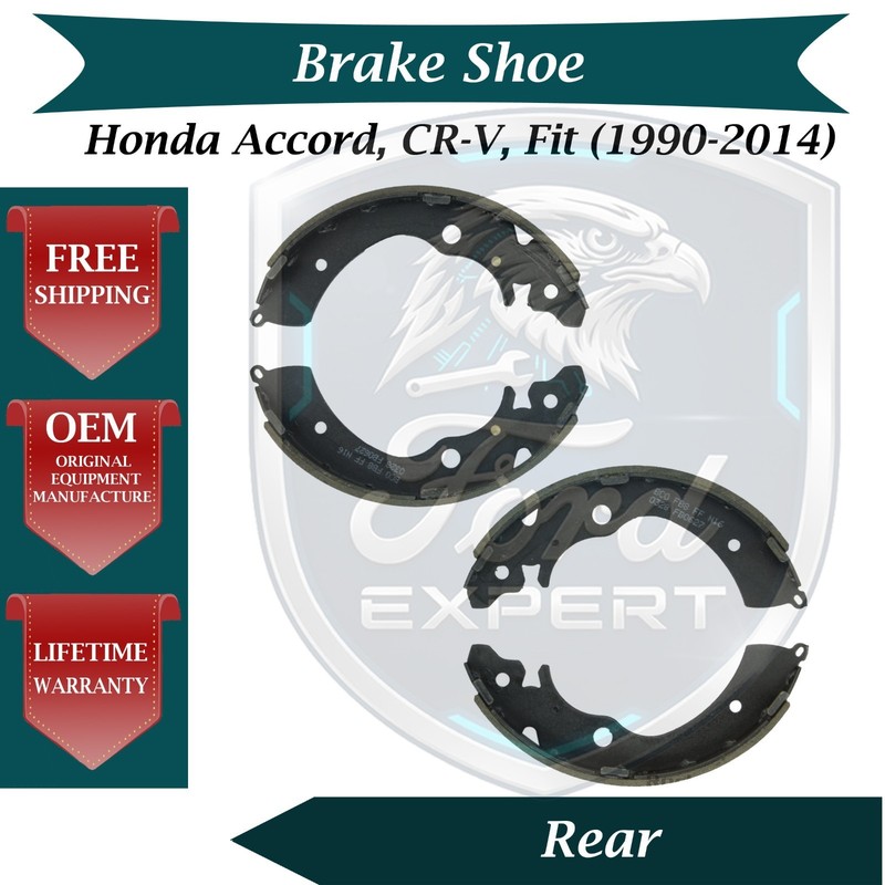Bosch OEM Rear Brake Shoes For 1990-2014 Honda Accord CR-V Fit 10 Year Warranty