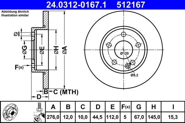 Brake Disc For Mercedes A-CLASS 04-12 1694210012