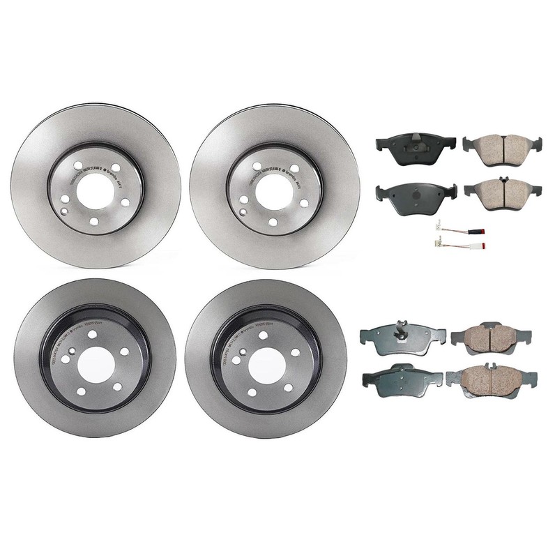 Akebono Euro Front & Rear Brake Kit Disc Rotors Pads For Mercedes W211 S211 E320