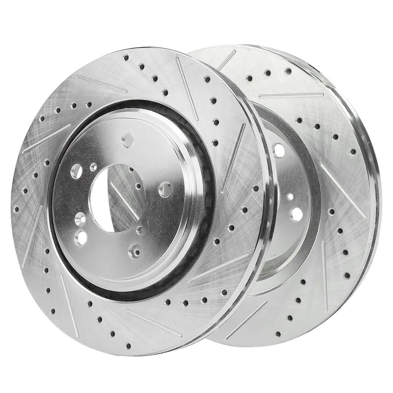 12.60 inch (320mm) Front Drilled and Slotted Disc Brake Rotors for Acura TLX MDX gallery