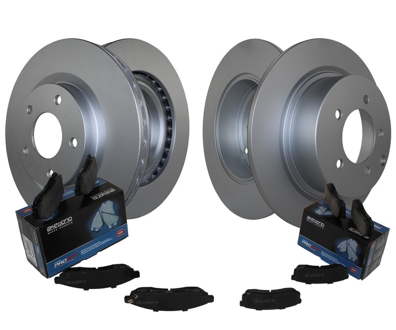 Front & Rear Brake Kit Disc Rotors Akebono Ceramic Pads For Chrysler Dodge Jeep