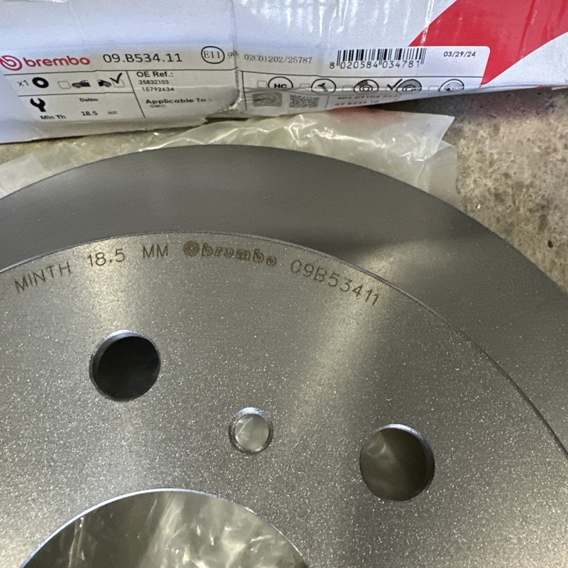 One New Brembo Disc Brake Rotor Rear 09B53411 Cadillac Chevrolet GMC. Open Box gallery