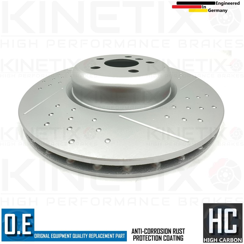 FOR BMW 3 SERIES G20 M340i KINETIX DIMPLED & GROOVED REAR BRAKE DISCS PAIR 345mm gallery