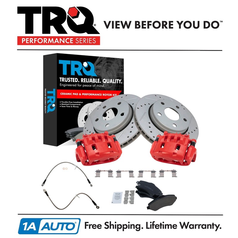 TRQ Front Ceramic Brake Pad & Rotor Kit For 2006 Subaru Baja 05-09 Outback