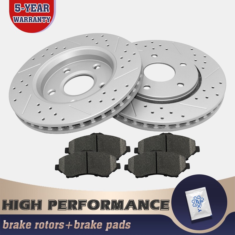 Front Disc Rotor + Ceramic Brake Pad for Town & Country Grand Caravan Journey