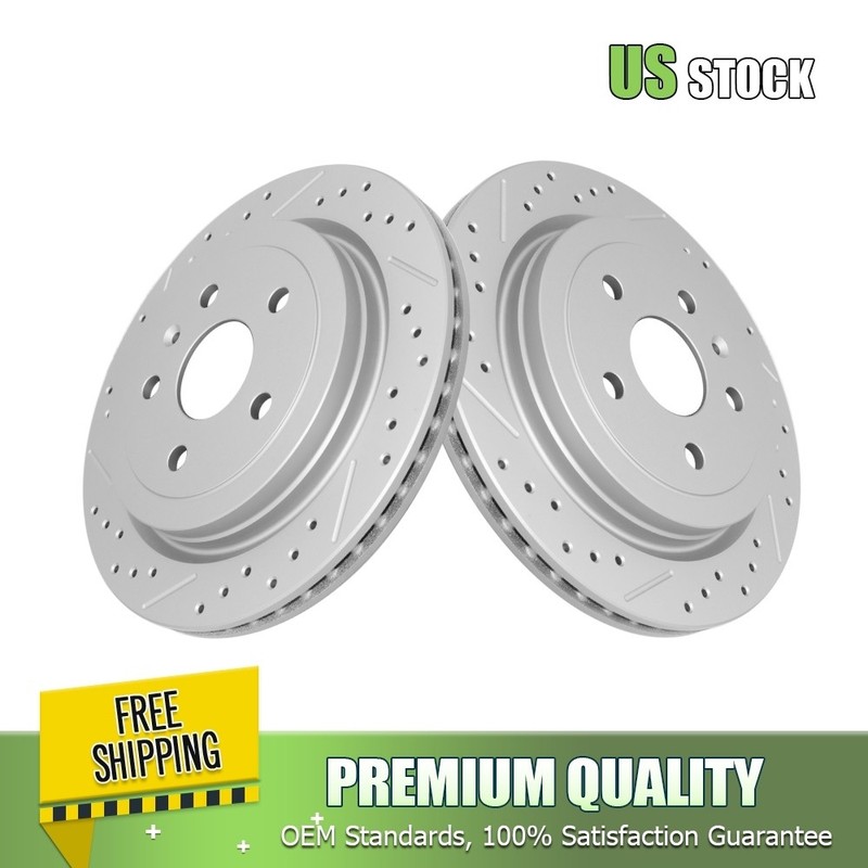 Rear Drilled Brake Rotors for 2008-2014 2015 Cadillac CTS Chevrolet Camaro