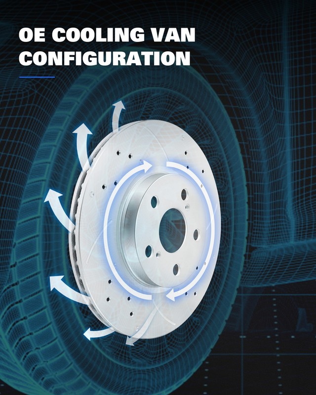 Front Drilled Slotted Brake Rotors & Ceramic Pad Kit for Subaru Outback Forester gallery