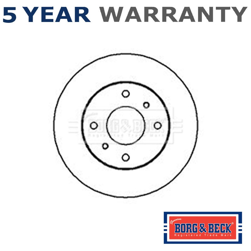 Borg & Beck Front 1x Brake Disc Fits Nissan Almera 2000-2006 Primera 1990-2002