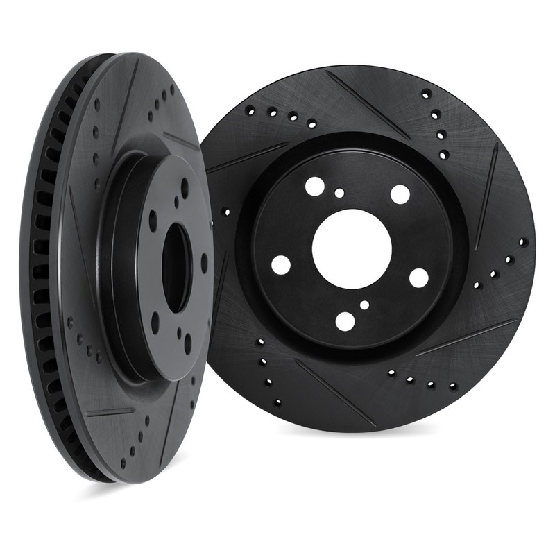 For Chevy S10 83-97 DFC Premium Drilled & Slotted Rear Brake Rotor Set