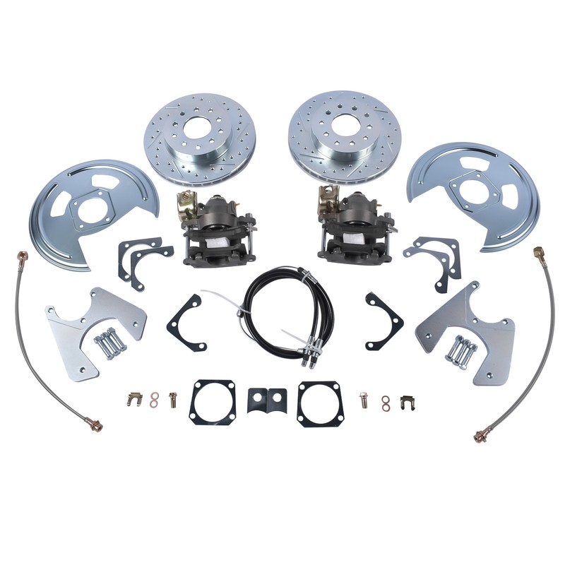 Rear Disc Conversion Cross Drilled and Slotted Rotors Fits 1970-1981 GM F-Body gallery