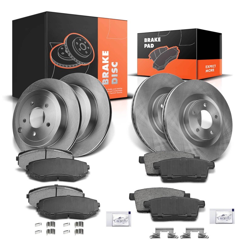 Front&Rear Disc Rotors & Ceramic Brake Pads for Ford Edge Lincoln MKX 2007-2010