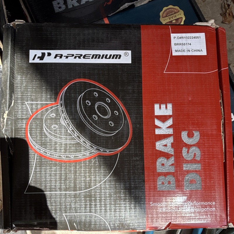 A-Premium 12.64 inch (321mm) Front Drilled and Slotted Disc Brake Rotors