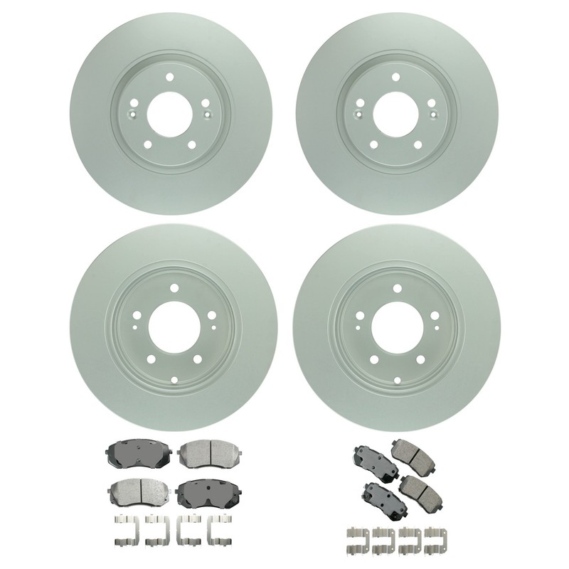 Bosch Front Rear Rotor Akebono ProACT Ceramic BrakePad Kit for Sonata Tucson FWD