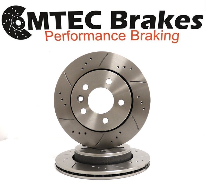 VW Amarok 3.0 TDI 12-21 Front & Rear Drilled Grooved Brake Discs MTEC Pads gallery