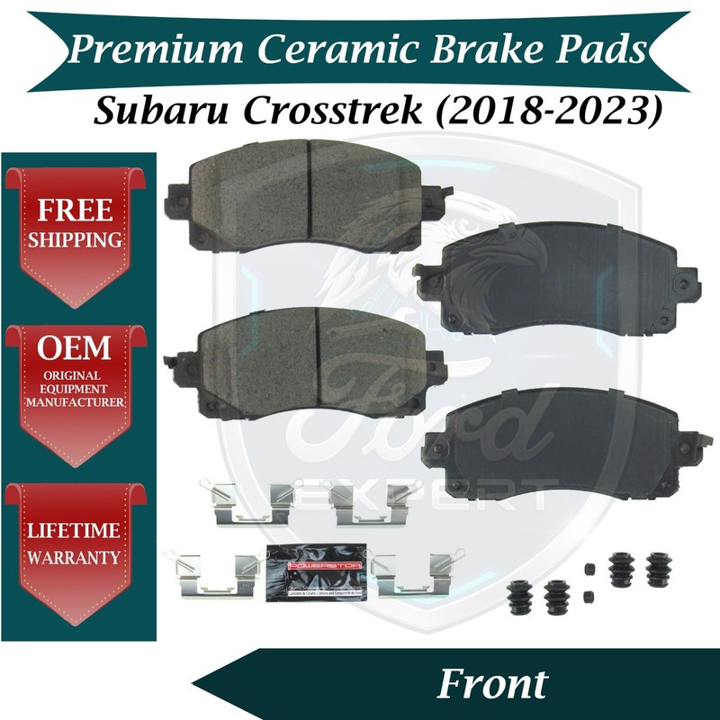 Front Ceramic Brake Pads Kit For 2018-2023 Subaru Crosstrek Lifetime Warranty