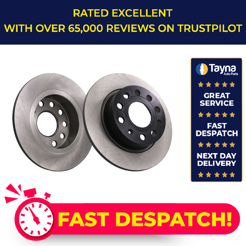 2x Brake Discs Pair Solid fits SKODA OCTAVIA Mk1, Mk2, Mk3 Rear 00 to 20 253mm