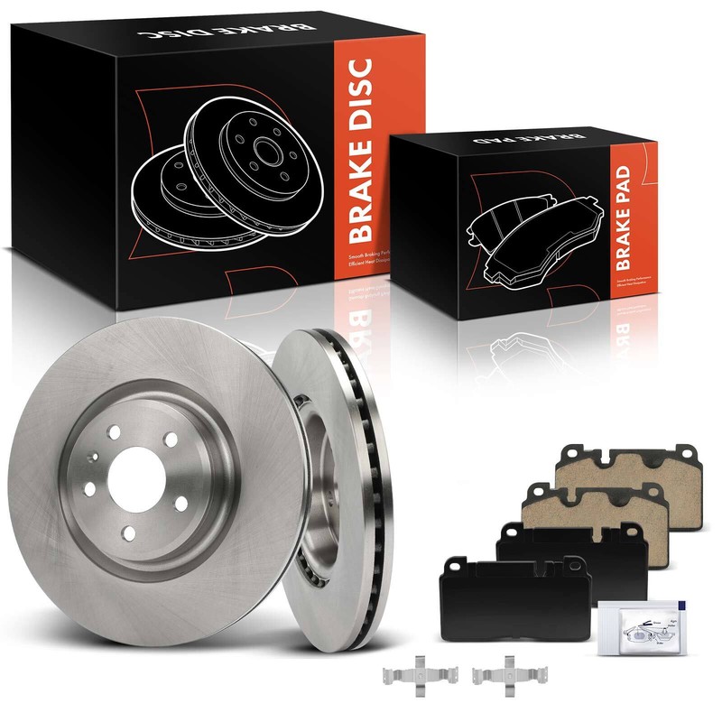 6Pcs Front Disc Brake Rotor & Ceramic Brake Pad for Audi Q5 2014-2017 2.0L 3.0L