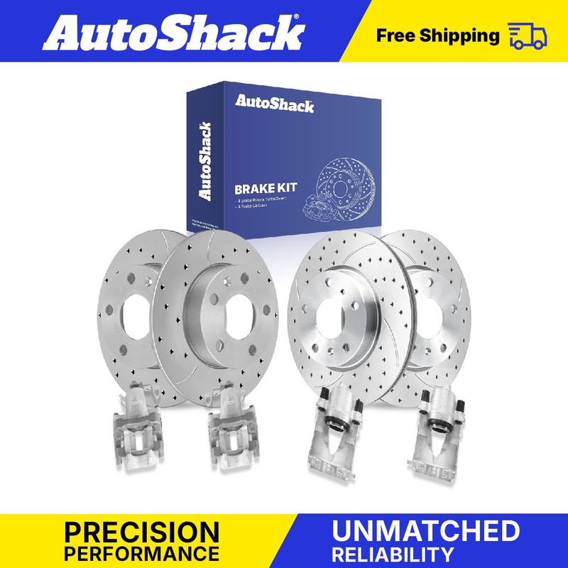 Front Rear Drilled Slotted Brake Rotors Calipers for Volkswagen, Jetta 2000-2005