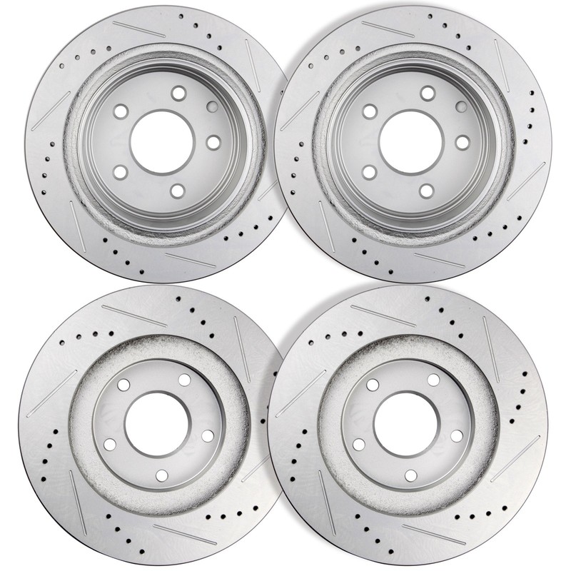 Front & Rear Drilled Slotted Brake Rotors Set of 4 for Nissan 350Z INFINITI G35