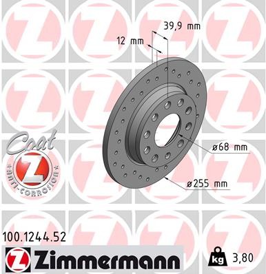 Zimmermann 100.1244.52 Brake Disc for Audi, Audi (FAW), Seat gallery