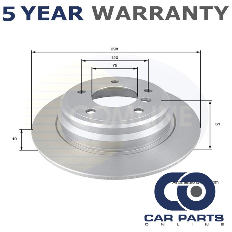 Brake Disc Rear CPO Fits BMW 5 Series 1996-2004 2.0 D 2.5 TD + Other Models #1