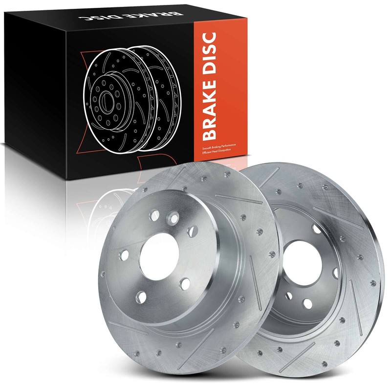 Drilled Brake Rotors for Toyota Avalon 2000 2001 2002 2003 2004 3.0L Rear Side