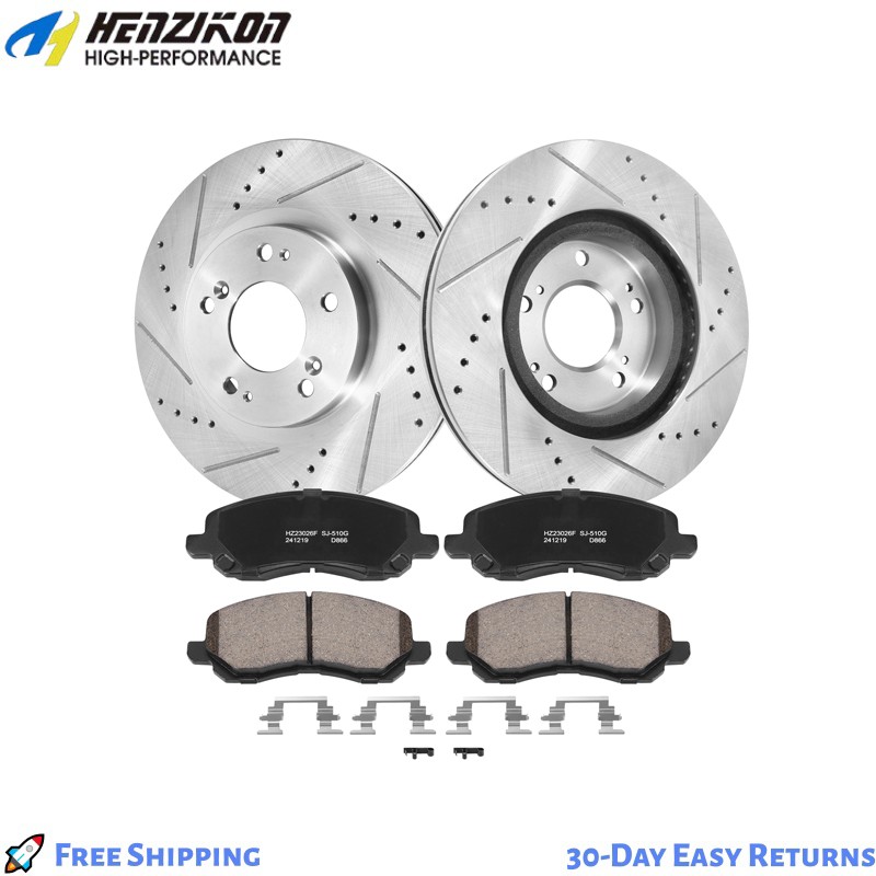 Ceramic Brake Pads Front Drilled Rotorsfor Compass Caliber JP Patriot MITSUBISHI gallery