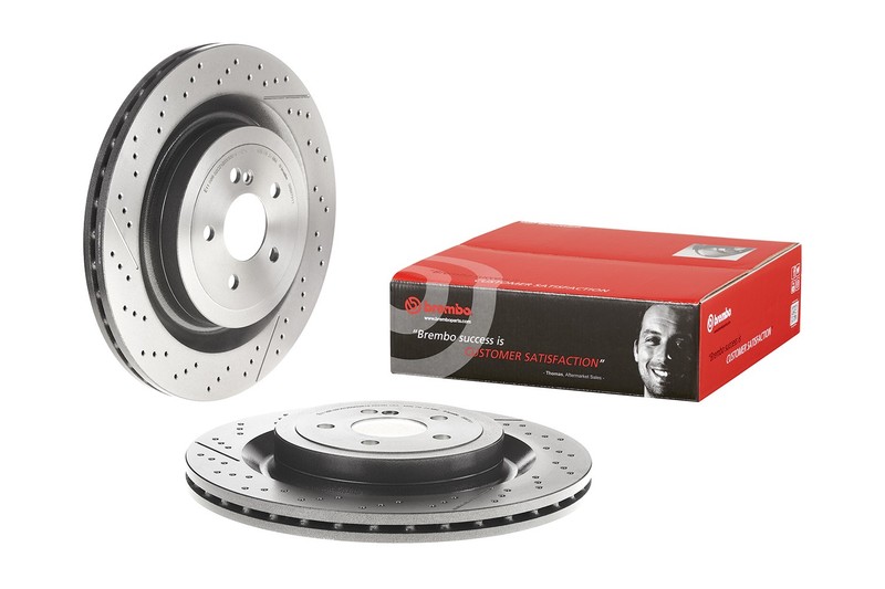 Brembo Rear Left or Right Drilled Slotted Brake Disc Rotor For MB C190 W205 R231