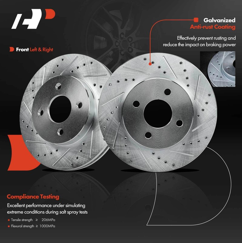 2pcs Front L & R Drilled Brake Rotor for Chevrolet Cobalt Pontiac G5 Saturn Ion gallery