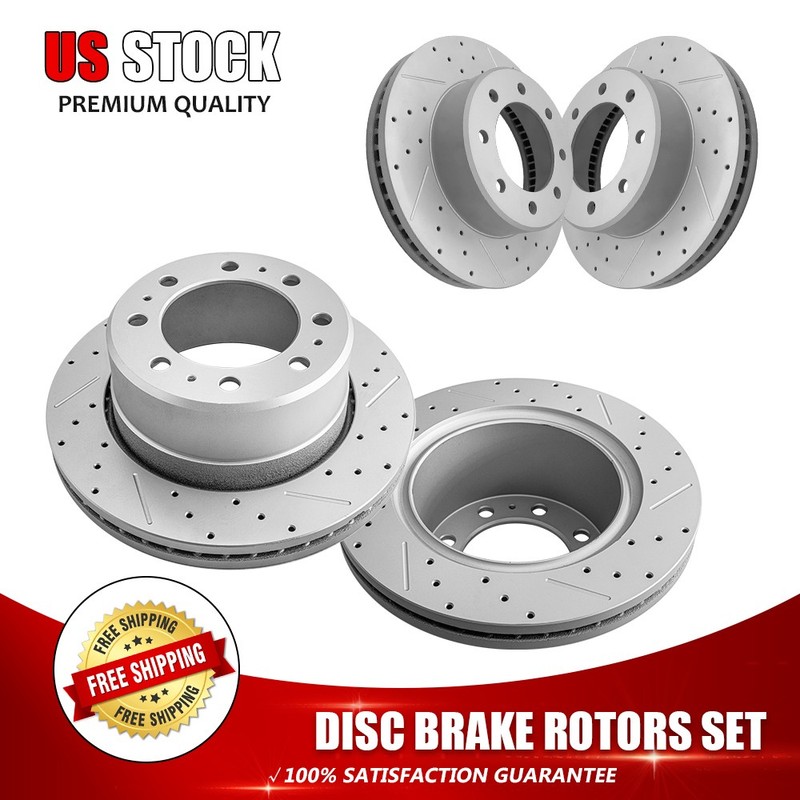 Front & Rear Drilled Brake Rotors For Ram 2500 Ram 3500 Dodge Ram 2500/Ram 3500