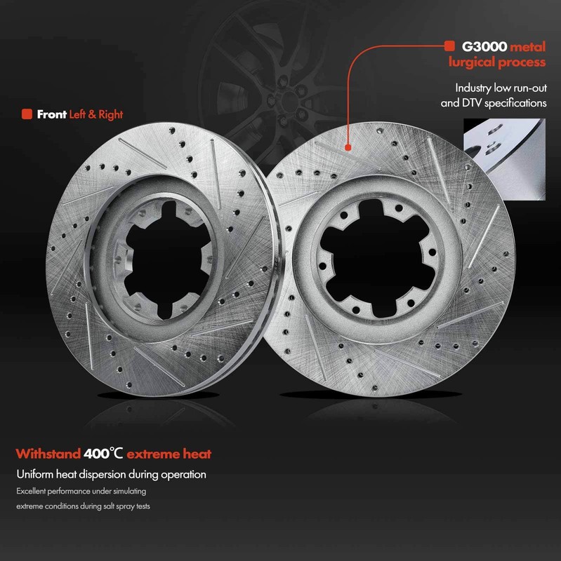 Front Drilled Brake Rotor & Ceramic Brake Pad for INFINITI QX4 Nissan Pathfinder gallery