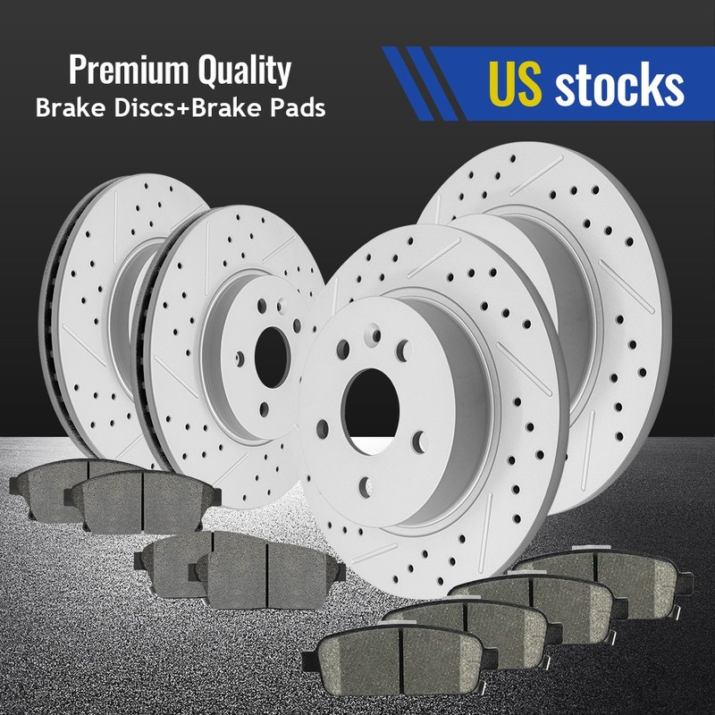Front Rear Disc Rotors Ceramic Brake Pads for 2014 2015 Chevrolet Cruze LT LTZ