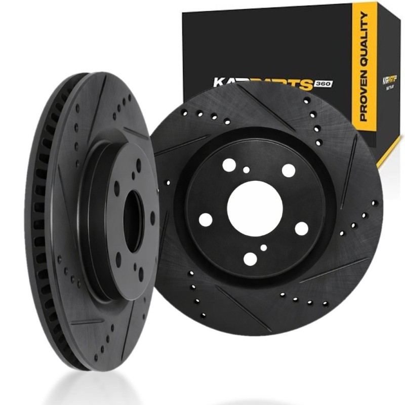 For BMW M340i/M340i xDrive 2020-2025 Rotor Set Rear Black | Drilled And Slotted