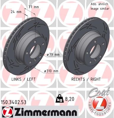 Zimmermann 150.3402.53 Brake Disc for BMW, BMW (Brilliance)