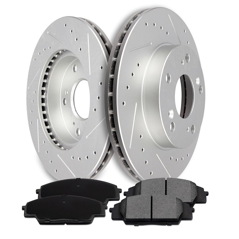 2x Front Brake Rotors + 4x Ceramic Pads Kit For 2003 2004 2005 2006 Acura RSX