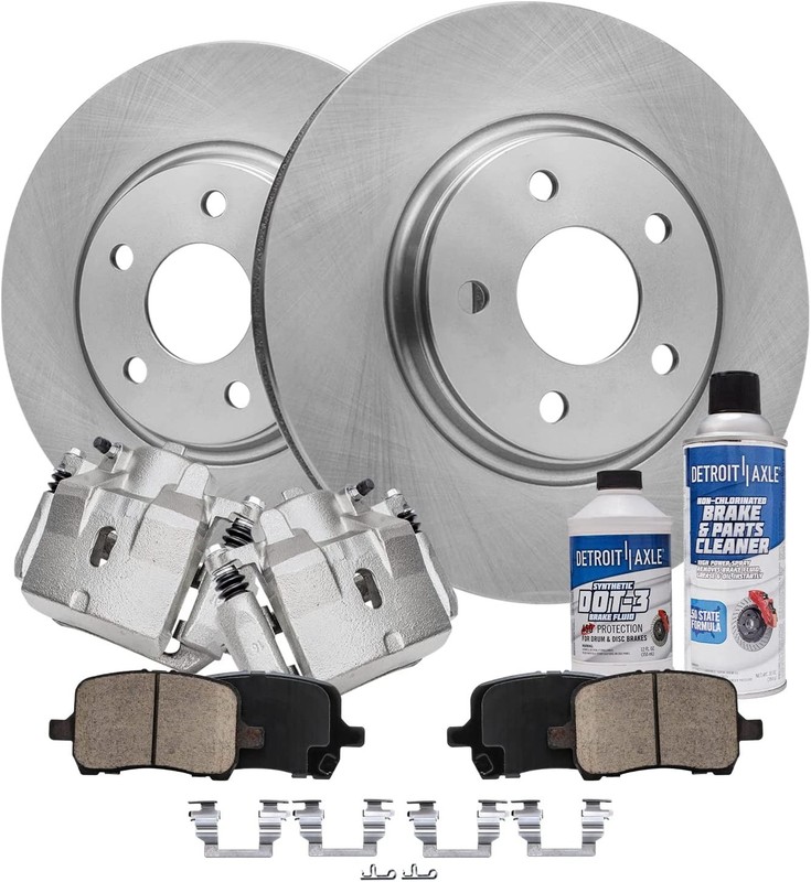 5-Lug Front Brake Pads Calipers Rotors for 2006-2012 Chevrolet Malibu