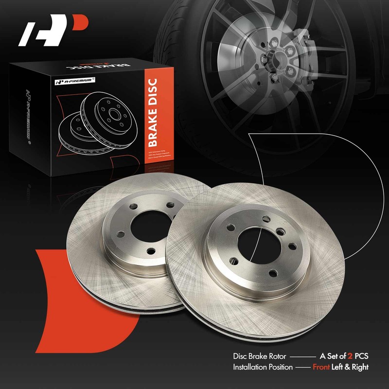 A-Premium 2Pcs Front Side Disc Brake Rotors for BMW 330Ci 2001-2006 330xi 330i gallery