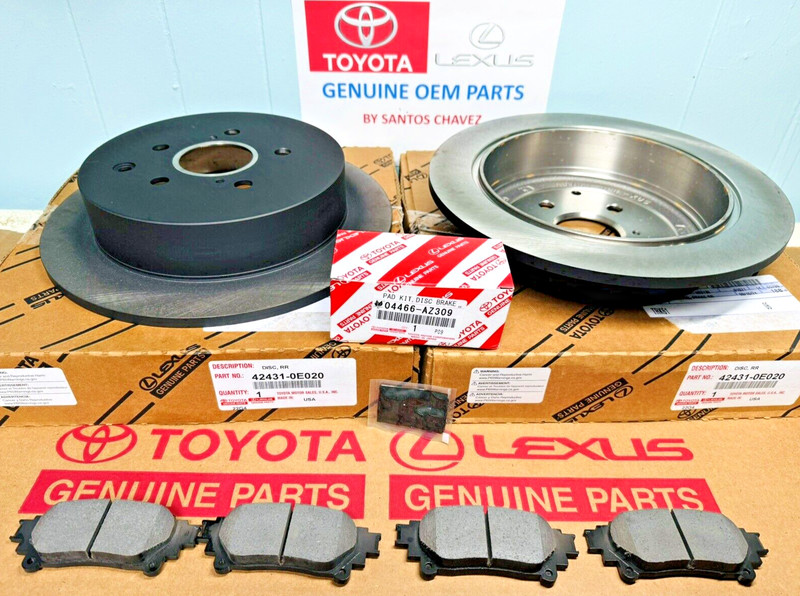 2011-20 Sienna 14-19 Highlander X2 Rear Rotor & Brake Pads Kit GENUINE OEM PART