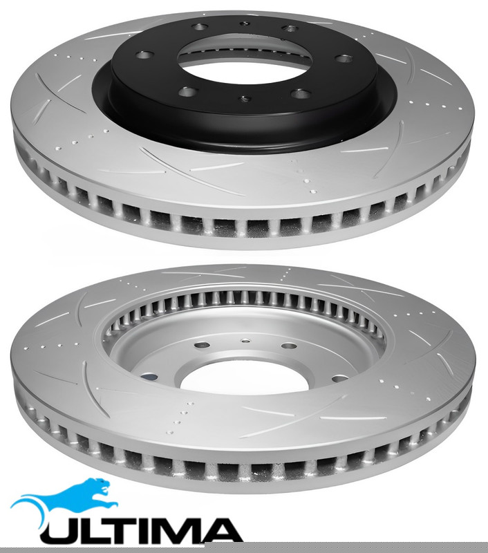 FRONT SLOTTED DISC BRAKE ROTORS FOR MITSUBISHI PAJERO SPORT QE 4N15 2.4L I4 4WD