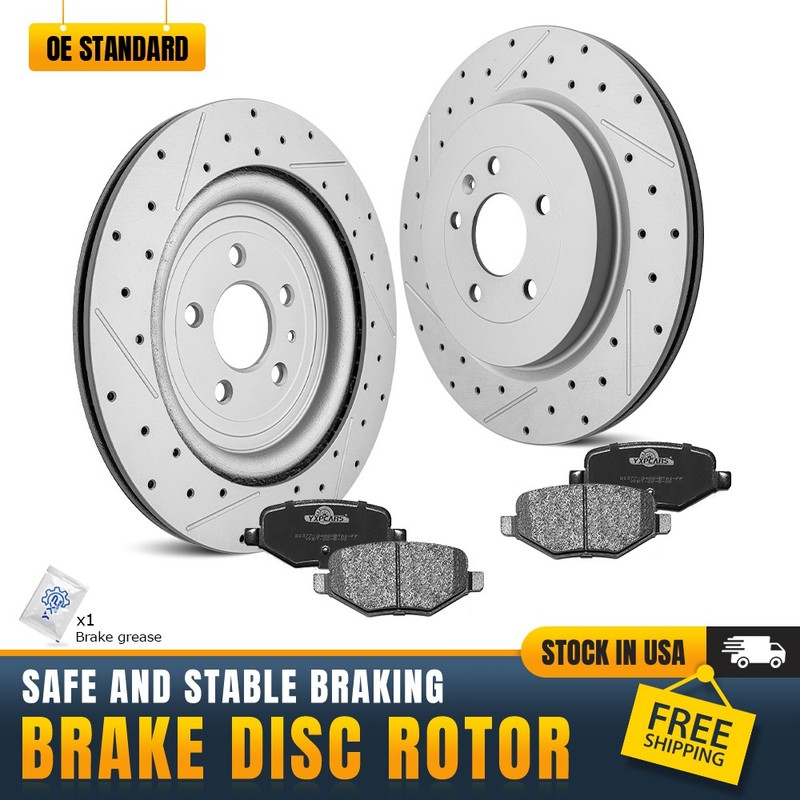 Rear Brake Disc Rotors & Ceramic Pad Kit For Ford Explorer Flex Lincoln MKS MKT