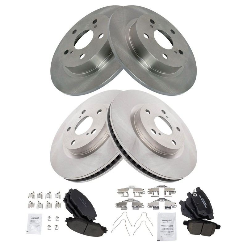 Front & Rear Brake Pad & Rotor Kit Ceramic Fits 2011-2016 Scion tC