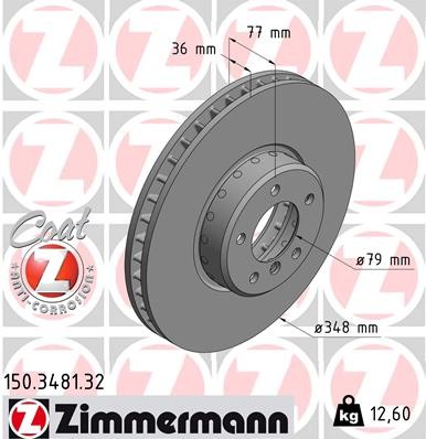 Zimmermann 150.3481.32 Brake Disc for BMW gallery