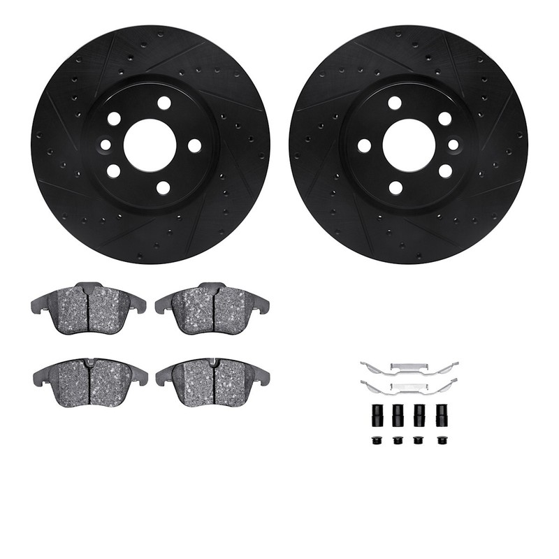 WHUH1-27059 R1 Concepts Brake Disc and Pad Kits 2-Wheel Set Front for Volvo V60