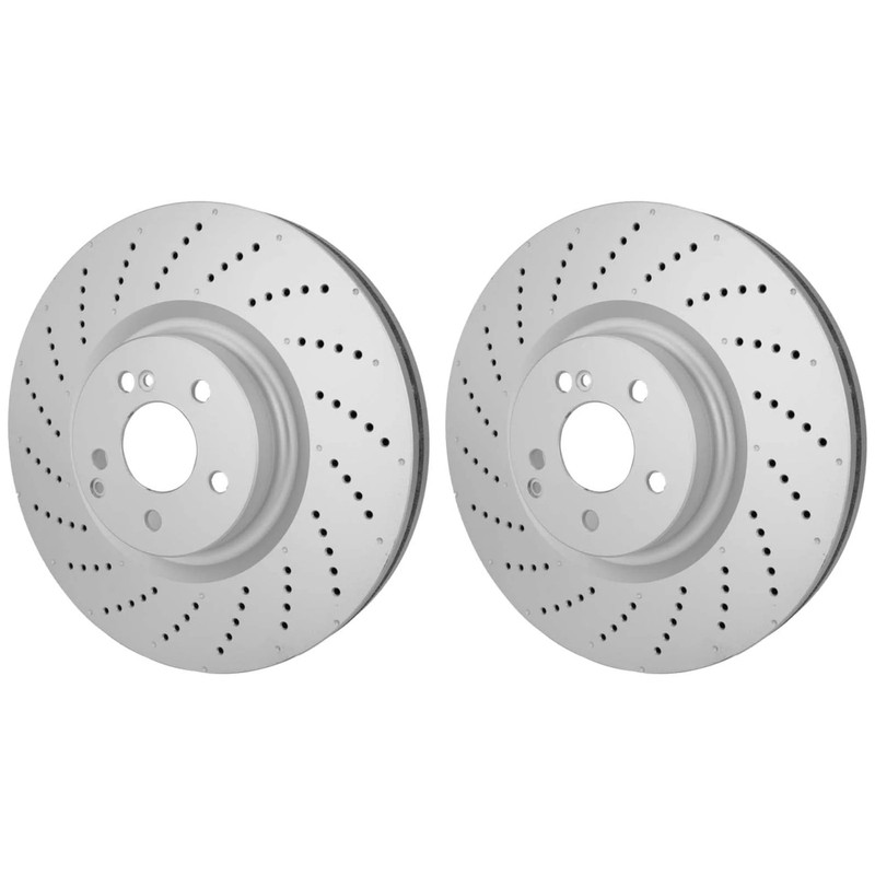 Front Set of 2 High Carbon Fully Coated Brake Disc Rotors HELLA 355125361
