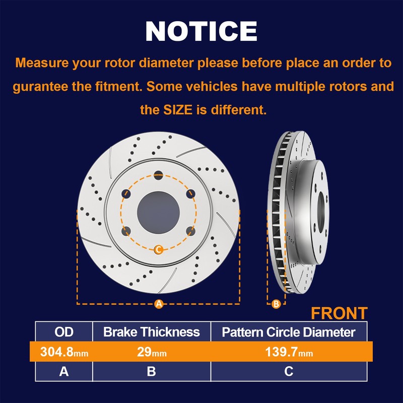 12" Front 12.79" Rear Disc Rotors Brake Pads for Chevy GMC Silverado Sierra 1500 gallery