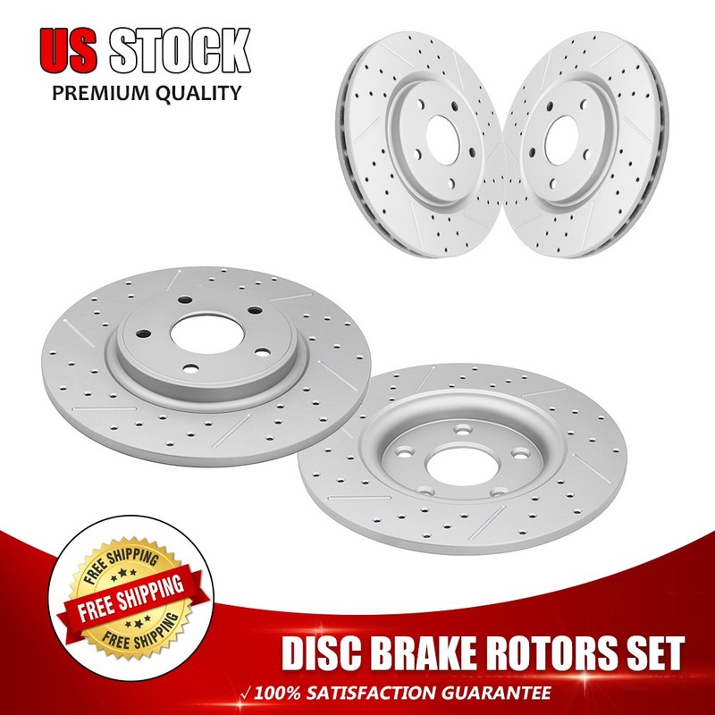 Front & Rear Drilled Brake Rotor For Dodge Grand Caravan Journey Ram C/V 2012-20